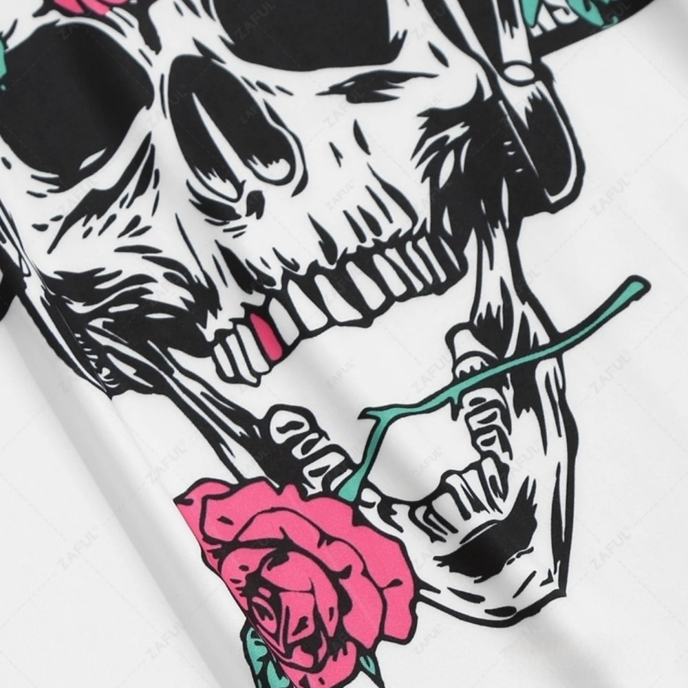 Cropp Skull & Roses Graphic Tee - Picture 6 of 9